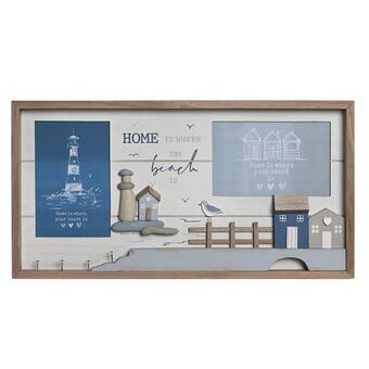 Photo frame DKD Home Decor Blue White MDF Wood Mediterranean (40 x 2,5 x 21 cm)