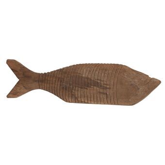 Decorative Figure DKD Home Decor Natural Brown Mango wood Fish (49 x 6 x 13 cm)