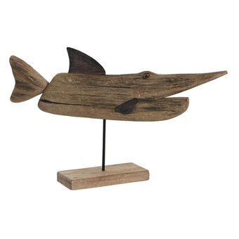 Decorative Figure DKD Home Decor Aged finish Brown Fish (45 x 8 x 27 cm)