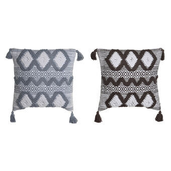 Cushion DKD Home Decor Grey Brown White Rhombus (45 x 15 x 45 cm) (2 Units)