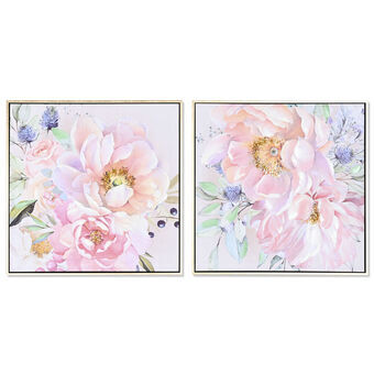 Painting DKD Home Decor Flowers Shabby Chic (2 Units)