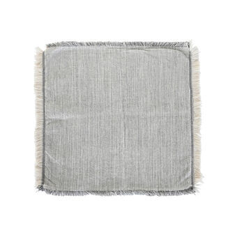 Cushion cover DKD Home Decor Grey White Fringe (45 x 1 x 45 cm)