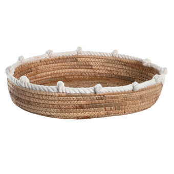 Centerpiece DKD Home Decor Natural Rope White Boho (40 x 32 x 9 cm)