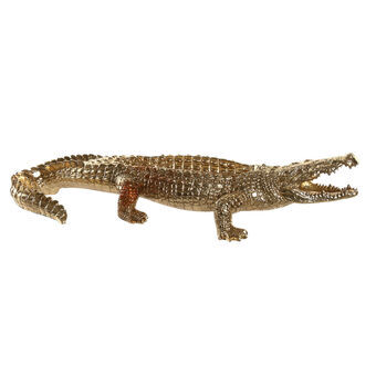 Decorative Figure DKD Home Decor Golden Resin Colonial Crocodile (47,5 x 16,5 x 10,5 cm)