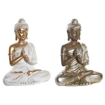 Decorative Figure DKD Home Decor Silver Golden Buddha Resin Oriental (20 x 12,3 x 25,5 cm) (2 Units)