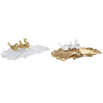 Centerpiece DKD Home Decor Golden White Resin (39 x 25,5 x 9,5 cm) (2 Units)