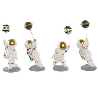 Decorative Figure Home ESPRIT White Golden Astronaut 10,5 x 10,5 x 25 cm (4 Units)