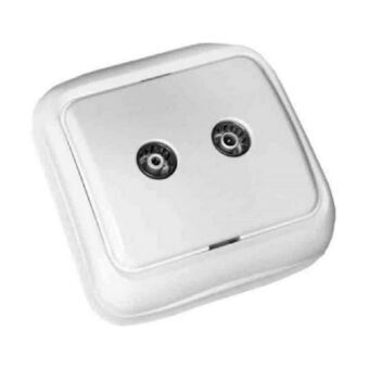 Antenna socket for TV and radio EDM Spa White Surface