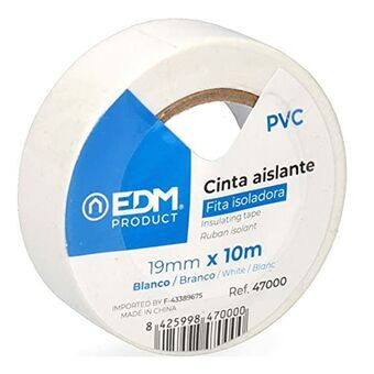 Insulating tape EDM White PVC (10 m x 19 mm)