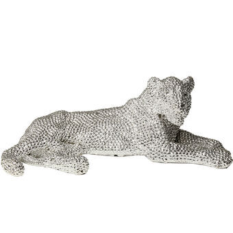 Decorative Figure Alexandra House Living Silver Plastic Lioness 33 x 20 x 12 cm