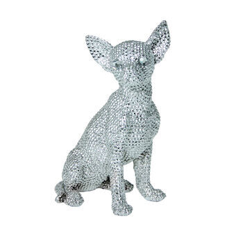 Decorative Figure Alexandra House Living Silver Plastic Dog 15 x 18 x 27 cm