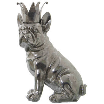 Decorative Figure Alexandra House Living Silver Plastic Dog Crown 14 x 18 x 25 cm