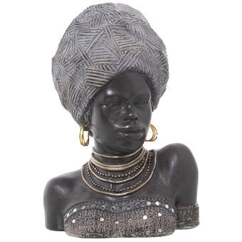 Bust Alexandra House Living Grey Plastic African Woman 21 x 25 x 35 cm