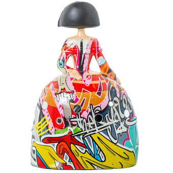 Decorative Figure Alexandra House Living Multicolour Plastic Dress Graffiti 14 x 9 x 21 cm