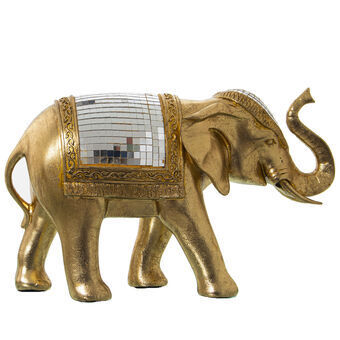 Decorative Figure Alexandra House Living Golden Plastic Elephant 14 x 31 x 20 cm