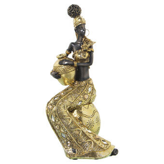 Decorative Figure Alexandra House Living Golden Plastic African Woman 14 x 30 x 14 cm