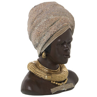 Bust Alexandra House Living Beige Plastic African Woman 21 x 29 x 34 cm