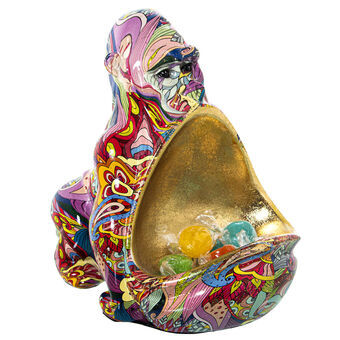 Decorative Figure Alexandra House Living Multicolour Plastic Gorilla Graffiti 18 x 21 x 23 cm Bowl