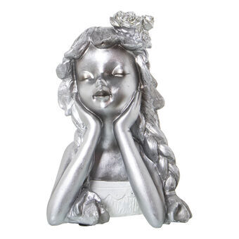 Decorative Figure Alexandra House Living Silver Plastic Girl 18 x 18 x 26 cm