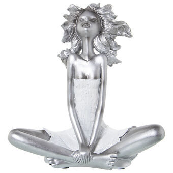 Decorative Figure Alexandra House Living Silver Plastic Girl 15 x 26 x 27 cm