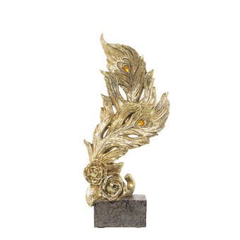 Decorative Figure Alexandra House Living Golden Plastic Sheets 11 x 17 x 34 cm