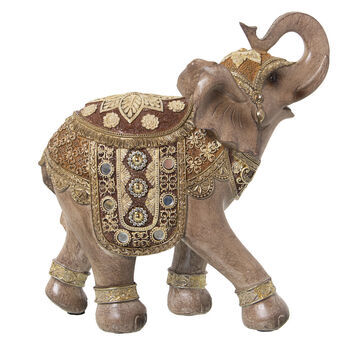 Decorative Figure Alexandra House Living Grey Golden Plastic Elephant 13 x 25 x 26 cm