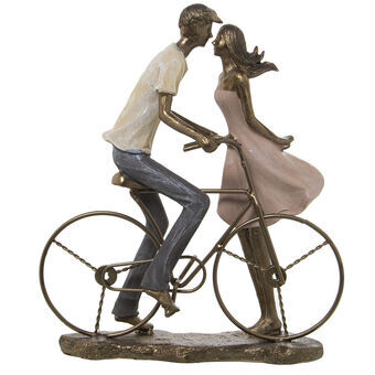 Decorative Figure Alexandra House Living Plastic Golden Bicycle Pair 14 x 27 x 31 cm