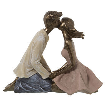 Decorative Figure Alexandra House Living Plastic Golden Kiss 12 x 21 x 18 cm