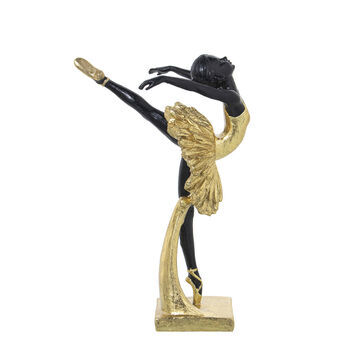 Decorative Figure Alexandra House Living Black Golden Plastic Ballerina 14 x 18 x 26 cm