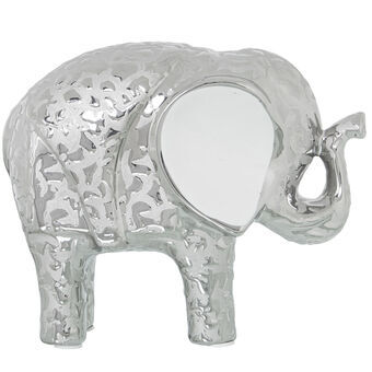 Decorative Figure Alexandra House Living White Ceramic Elephant Silver 9 x 19 x 16 cm