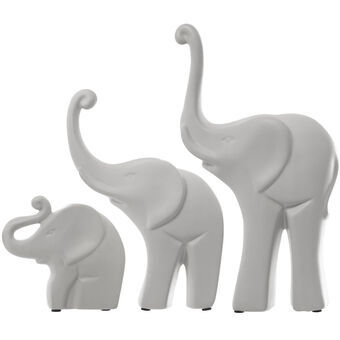 Set of Figures Alexandra House Living White Ceramic Elephant (3 Pieces)