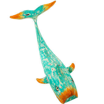 Decorative Figure Alexandra House Living Green Iron Whale 34 x 19 x 21 cm