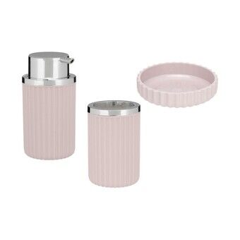 Bath Set 3 Pieces Pink Plastic