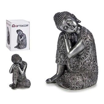 Decorative Figure Buddha Silver Resin (21,5 x 32,5 x 22,5 cm)