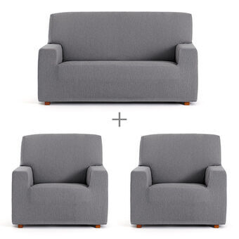 Sofa cover set Eysa TROYA Grey 70 x 110 x 210 cm 3 Pieces