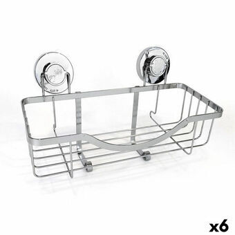 Bath Organiser Caddy Confortime Chromed Aluminium Silver 30 x 13,5 x 15 cm (6 Units)