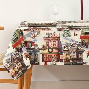 Stain-proof resined tablecloth Belum Christmas City 200 x 140 cm