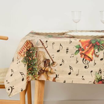 Stain-proof resined tablecloth Belum Christmas Sheet Music 140 x 140 cm