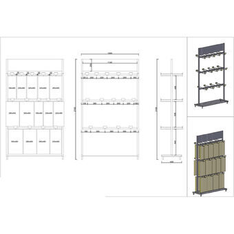 Counter Display Hooks Metal (1,2 x 2,1 m)