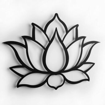 Wall Decoration Keluly Lotus Flower Black Carbon steel 43 x 31 x 13,5 cm