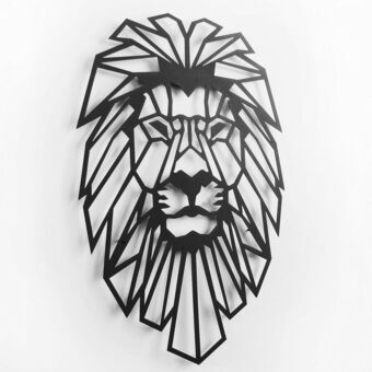 Wall Decoration Keluly Lion Black Carbon steel 43 x 31 x 13,5 cm