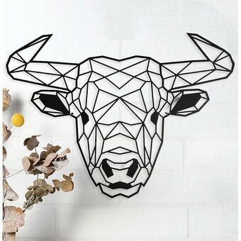 Wall Decoration Keluly Bull Black Carbon steel 43 x 31 x 13,5 cm