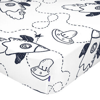 Fitted sheet HappyFriday MR FOX White 70 x 140 x 14 cm Rocket