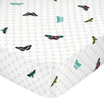 Fitted bottom sheet HappyFriday Birds of paradise Multicolour 140 x 200 x 32 cm 