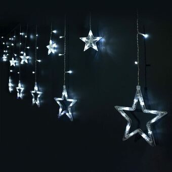 LED Curtain Lights White Stars