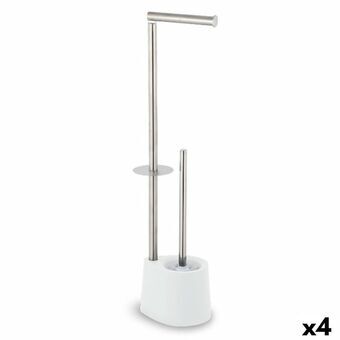 Toilet Paper Holder with Brush Stand Confortime Steel 66 x 22 cm (4 Units)