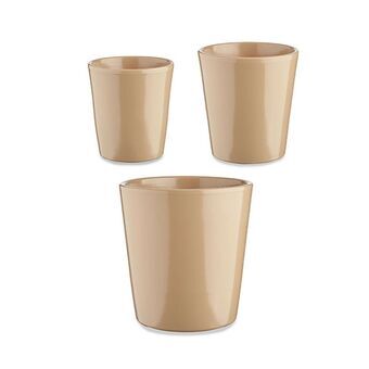 Set of pots Ø 14 cm Ø 22 cm Ø 17 cm Cónica 3 Pieces Beige