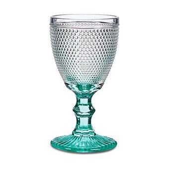 Wineglass Turquoise Points Glass (240 ml) (6 Units)