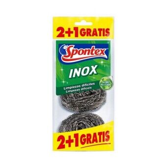 Scourer Vileda 3 Pieces Grey Stainless steel