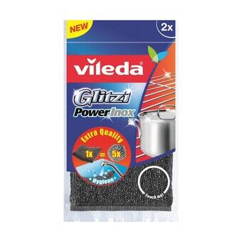 Scourer Vileda Glitzi Inox Power Grey Stainless steel